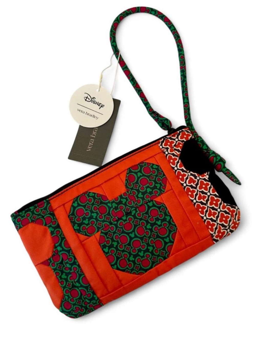Disney Vera Bradley Mickey Mouse on Repeat Patchwork Wristlet Retired NWT - Picture 2 of 8
